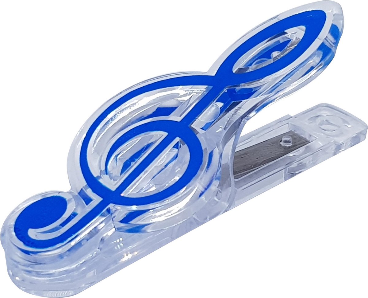 Papierklem-Muziek Klem-Paperclip-Solsleutel-Muzieksleutel-Blauw
