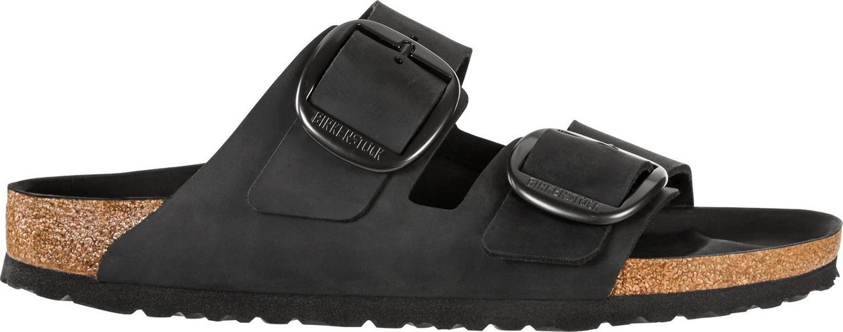 Birkenstock Arizona Dames Slippers Black Narrow-fit Zwart Nubuck