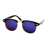 Heren Zonnebril - Dames Zonnebril - Ovaal - Zwart - Blauw Paars Spiegelglazen - UV400