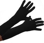 Luxe professionele Pieten handschoenen lang (37cm), zwart maat M