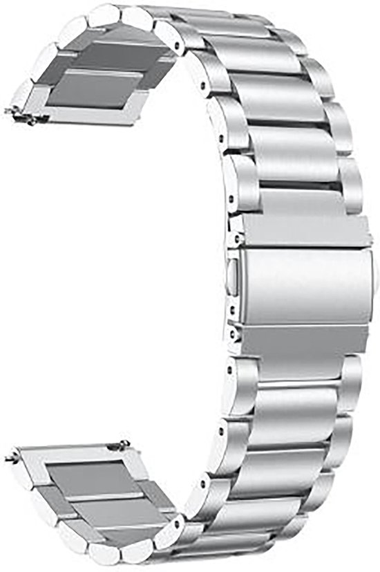 Horlogeband van Metaal voor Asus Zenwatch 1 (W1500Q) / Zenwatch 2 (W1501Q) | 22 mm | Horloge Band - Horlogebandjes | Zilver