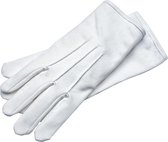 Luxe professionele Sinterklaas handschoenen wit met ribbels maat XXS