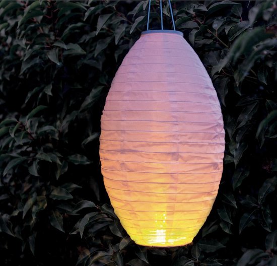 stuks luxe solar lampion / wit met realistisch vlameffect op... bol.com