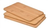 Serveer planken - 3 stuks - bamboe - 22 x 14 cm - Snijplanken - Broodplanken