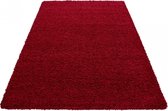 Tapijtenloods Basic Shaggy vloerkleed Rood Hoogpolig- 80x250 CM