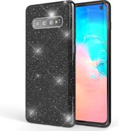 Backcover Hoesje Geschikt voor: Samsung Galaxy S10 Plus Glitters Siliconen TPU Case zwart - BlingBling Cover