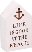 Arti Casa Strandhuis Life Is Good At The Beach 12,5 Cm Hout Wit