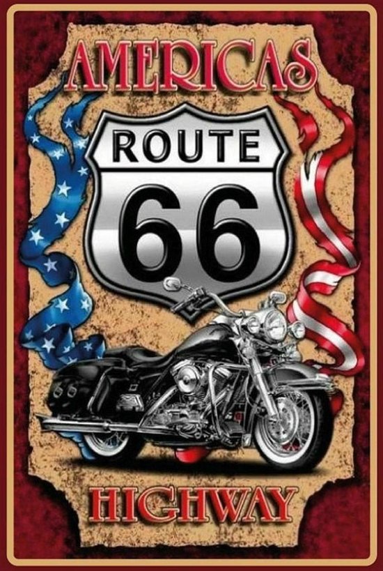 Wandbord - America's Route 66 Highway | bol.com