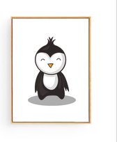 Postercity - Design Canvas Poster Blij Kijkend Pinguin / Oceaan Dieren / Kinderkamer / Dieren Poster / Babykamer - Kinderposter / Babyshower Cadeau / Muurdecoratie / 50 x 40cm