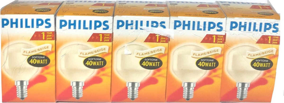 Philips Softone Flame Kogellamp 40W E14 Gloeilamp (5 stuks) | bol.