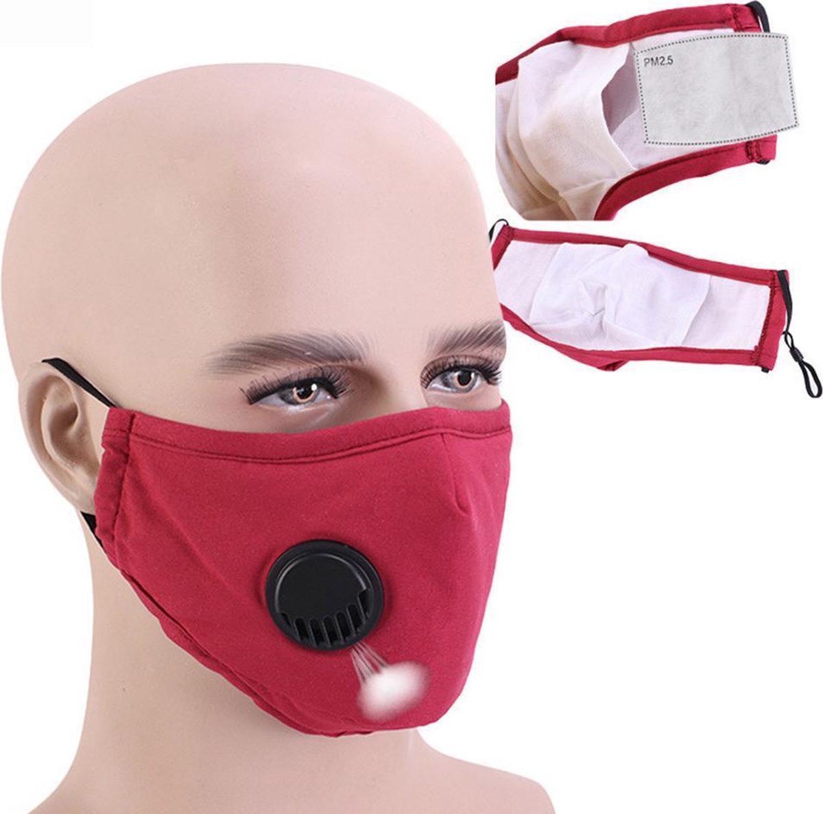 Uitwasbare Mondmasker - Mondkapje Met PM2.5 Filter – Trein - Ov - Blauw |  bol.com
