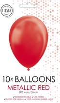 Rode ballonnen metallic 30cm | 10 stuks