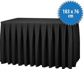 Combiskirting Boxpleat 250% - 183x76cm - Zwart