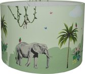 Jungle kamer lamp - Jungle kinderlamp groen giraf, olifant en meer dieren - Jongenslamp - Land of Kids Kinderverlichting