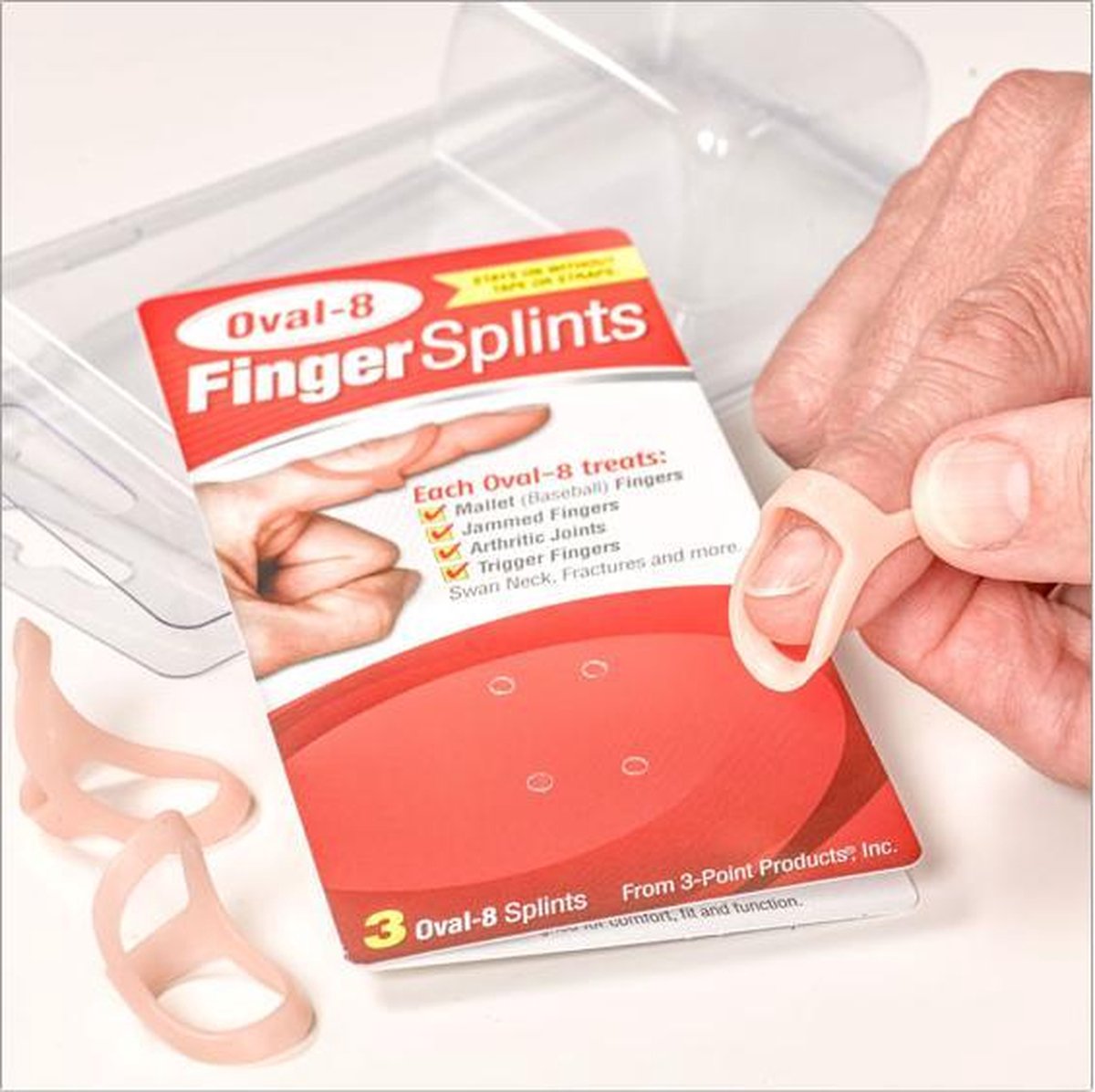 3PP Oval-8 vingerspalk - Splint - maten 13-14-15 (XXL) - voor stabiele en comfortabele ondersteuning van de vinger