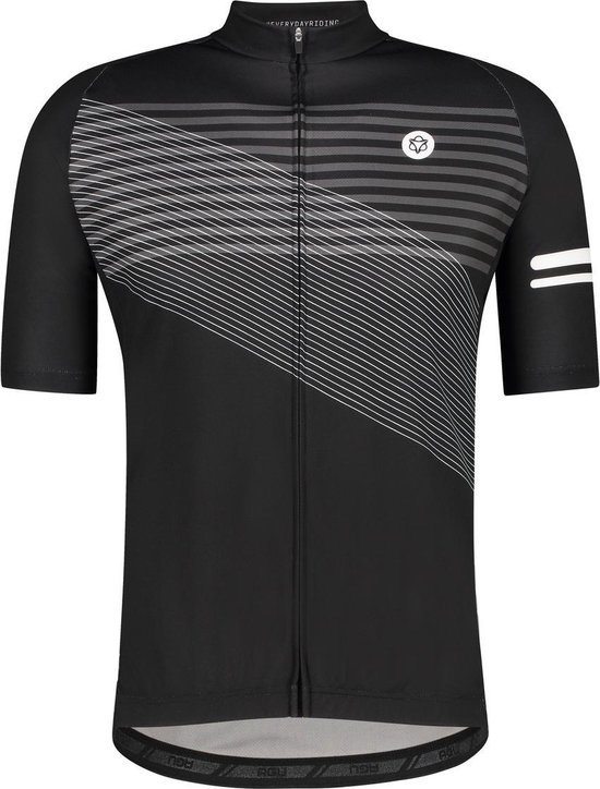 De andere dag zonnebloem Tweet AGU Striped Fietsshirt Essential Heren - Zwart - XL | bol.com