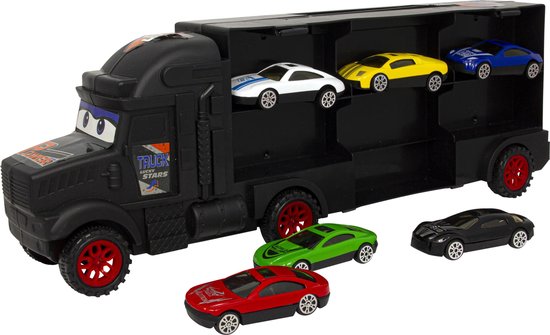 JollyVrooom - Truck met 6 auto's - Truck - Vrachtwagen - Oplegger - Auto  set -set -... | bol.com