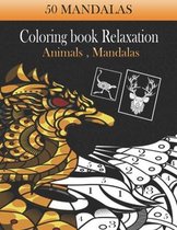 50 Mandalas coloring book Relaxation Animals, mandalas