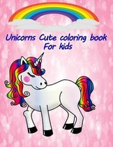 Unicorns cute coloring book for kids