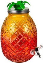 Ananas drankdispenser - luxe sapkan - inclusief tap - kleurrijke waterkan