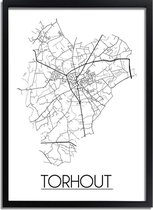 DesignClaud Torhout Plattegrond poster A4 + Fotolijst wit