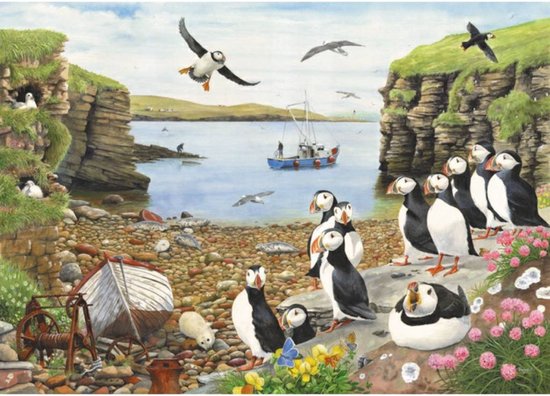 Foto: Puffin parade puzzel 500 stukjes xl