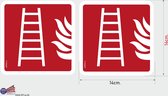 Brandladder hier aanwezig stickers set.
