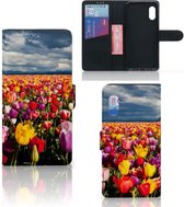Telefoonhoesje Tekst Geschikt voor Samsung Xcover Pro Wallet Case Moederdag Cadeau Tulpen