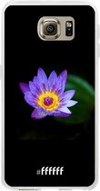 Samsung Galaxy S6 Hoesje Transparant TPU Case - Purple Flower in the Dark #ffffff