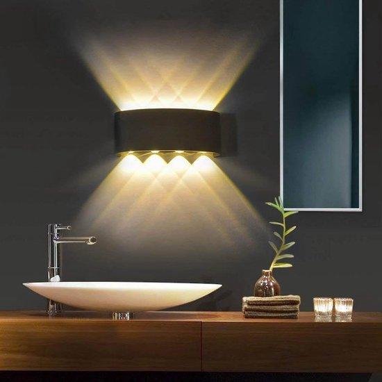 Smart Quality - led wandlamp binnen en buiten ip65 - Mat zwart -Waterdicht - Badkamerverlichting - Spiegelverlichting - Tuin verlichting -