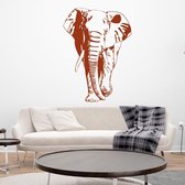 Muursticker Olifant -  Bruin -  60 x 82 cm  -  slaapkamer  woonkamer  dieren - Muursticker4Sale