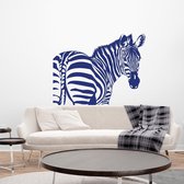 Muursticker Zebra -  Donkerblauw -  140 x 109 cm  -  slaapkamer  woonkamer  dieren - Muursticker4Sale