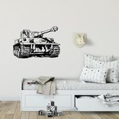 Muursticker Tank -  Zwart -  120 x 80 cm  -  slaapkamer  woonkamer - Muursticker4Sale