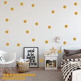 Muursticker Stippen, Cirkel, Rondjes ⬤ -  Goud -  40 rondjes van Ø 15 cm  -  alle muurstickers  baby en kinderkamer - Muursticker4Sale