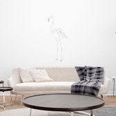 Muursticker Flamingo Silhouette - Lichtgrijs - 70 x 160 cm - baby en kinderkamer - muursticker dieren slaapkamer woonkamer alle