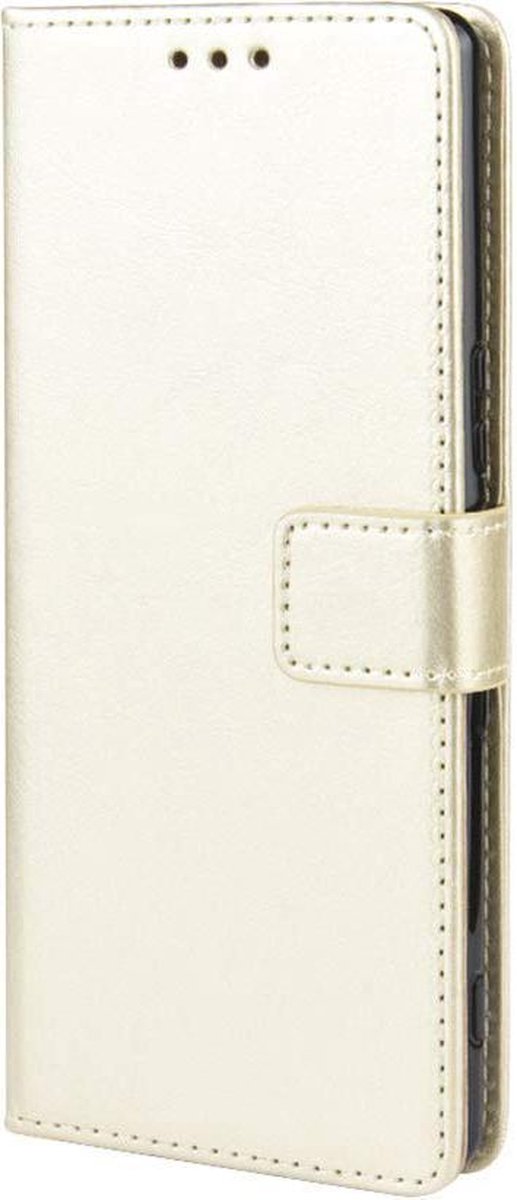 HB Hoesje Geschikt voor LG K61 Goud - Portemonnee Book Case - Kaarthouder & Magneetlipje