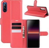 Sony Xperia L4 hoesje - Wallet bookcase - Rood - GSM Hoesje - Telefoonhoesje Geschikt Voor: Sony Xperia L4