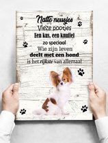 Wandbord hond: Vlinderhond - 30 x 42 cm