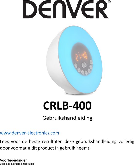 Denver CRLB400 Clockradio Wakeup light Moodlight Bluetooth