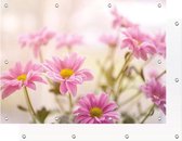 Tuinposter - Roze bloemen - 140 x 90 cm | PosterGuru