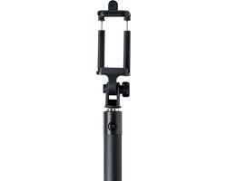 Azuri 3.5mm aux cable uitschuifbare selfiestick met geïntegreerde knop - zwart