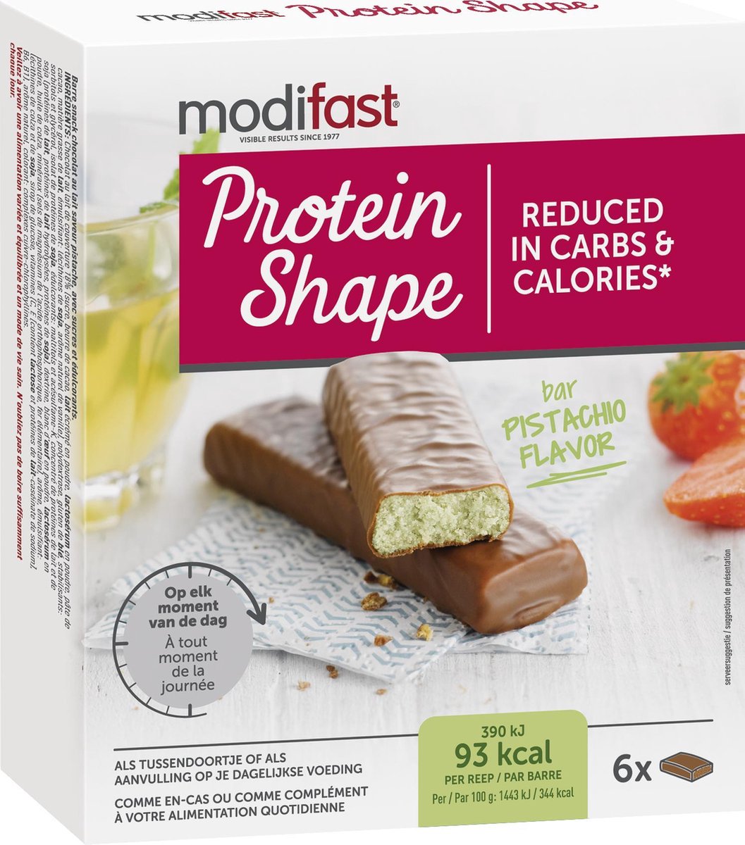 Goedkoopste Modifast Protein Shape Bar pistache 6st