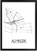 DesignClaud Almkerk Plattegrond poster A4 + Fotolijst zwart