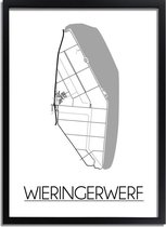 DesignClaud Wieringerwerf Plattegrond poster A2 + Fotolijst wit