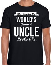 Worlds greatest uncle / oom cadeau t-shirt zwart voor heren XL