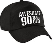 Awesome 90 year old verjaardag pet / cap zwart voor dames en heren - baseball cap - verjaardags cadeau - petten / caps