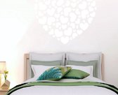 muursticker Hart van Hartjes - wit - 75x67,5cm - woordsticker.com