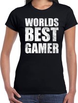 Worlds best gamer / werelds beste gamer cadeau t-shirt zwart dames 2XL