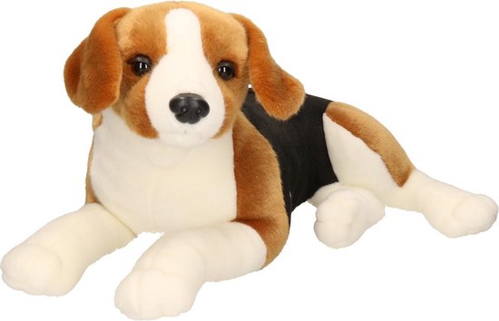 Grande peluche chien Beagle marron / noir 53 cm - Peluches chien animaux -  Jouets pour