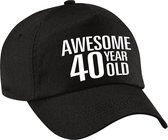 Awesome 40 year old verjaardag pet / cap zwart voor dames en heren - baseball cap - verjaardags cadeau - petten / caps